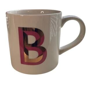 Opalhouse Stoneware Monogram‎ Initial "B" Mauve & Rose Gold Coffee Mug 16oz